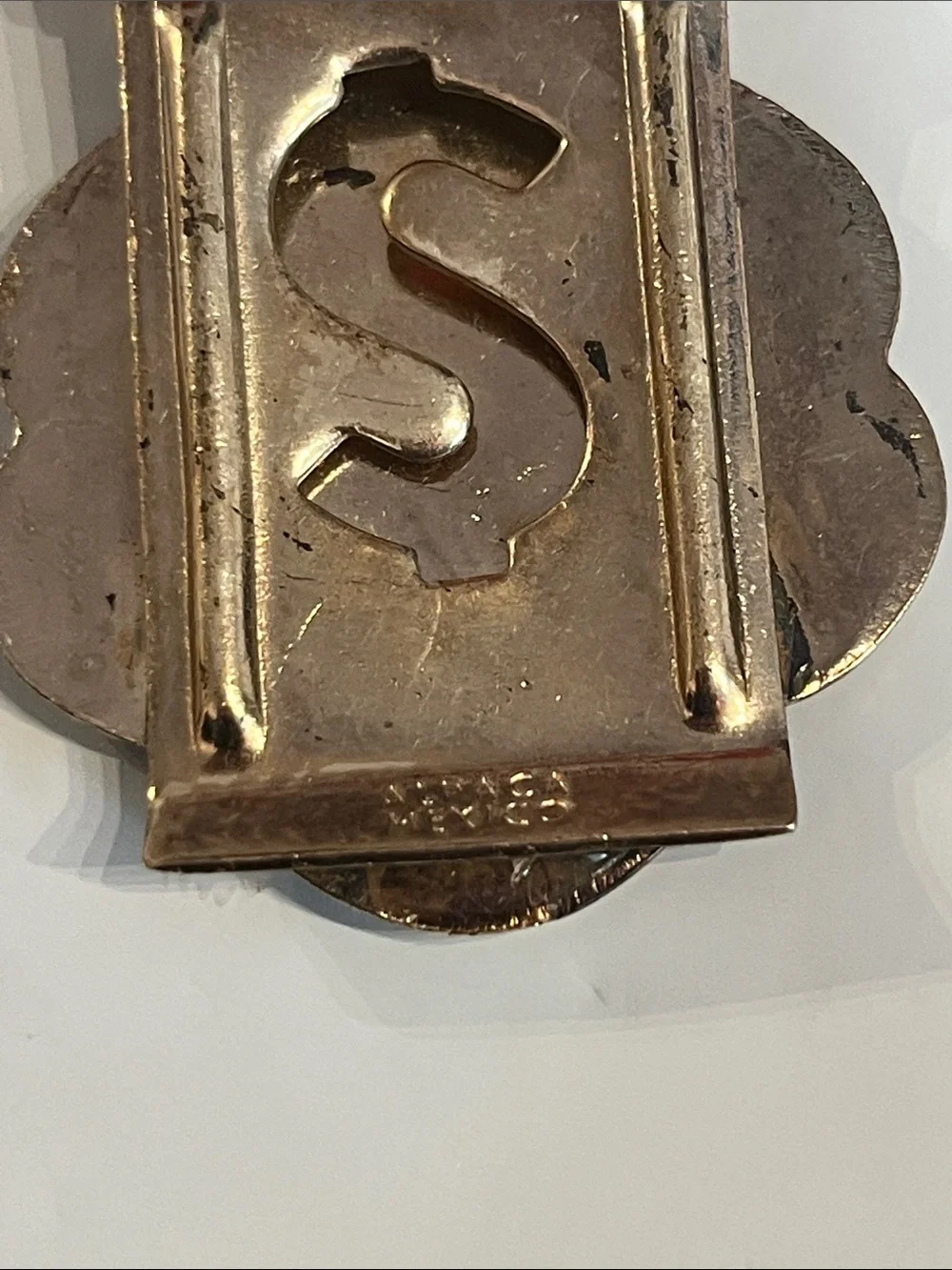 ALPACA MEXICO SILVER MONEY CLIP, horse in GOLDTONE
